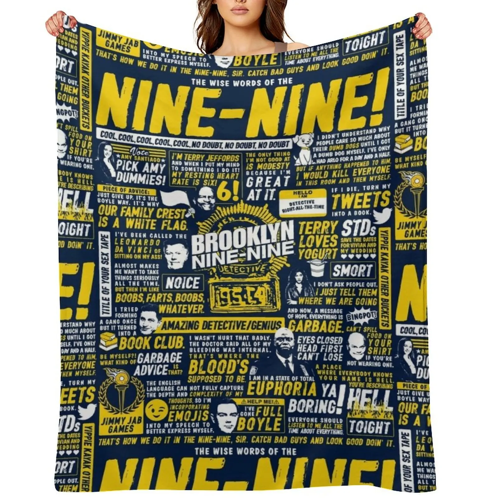 

Wise Words of the Nine-Nine Throw Blanket Retros Custom Soft Plush Plaid Hair Blankets