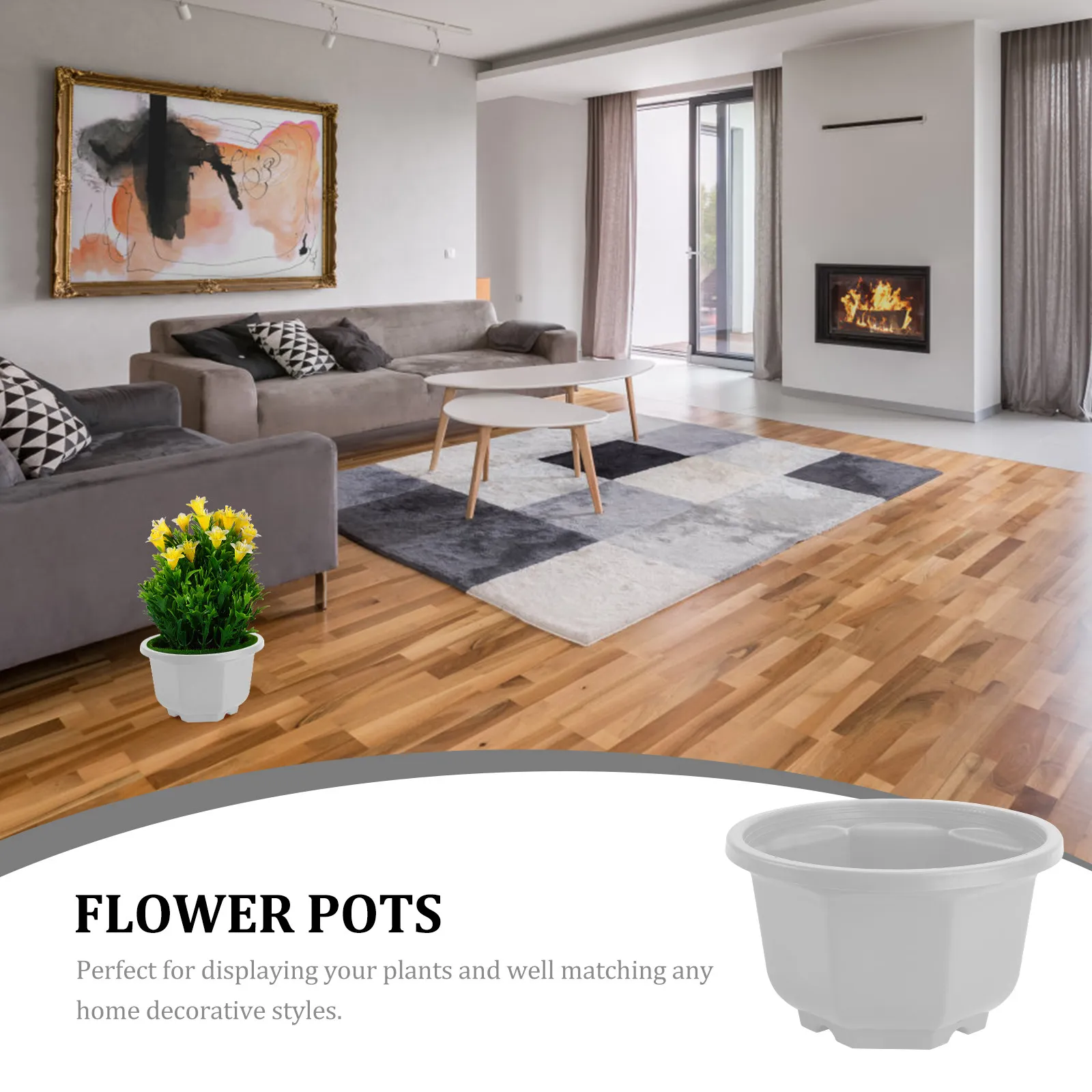 5pcs Plastic Hanging Flower Pots – Thick, Wear-Resistant Planters for Balcony, Office, Garden & Study Room