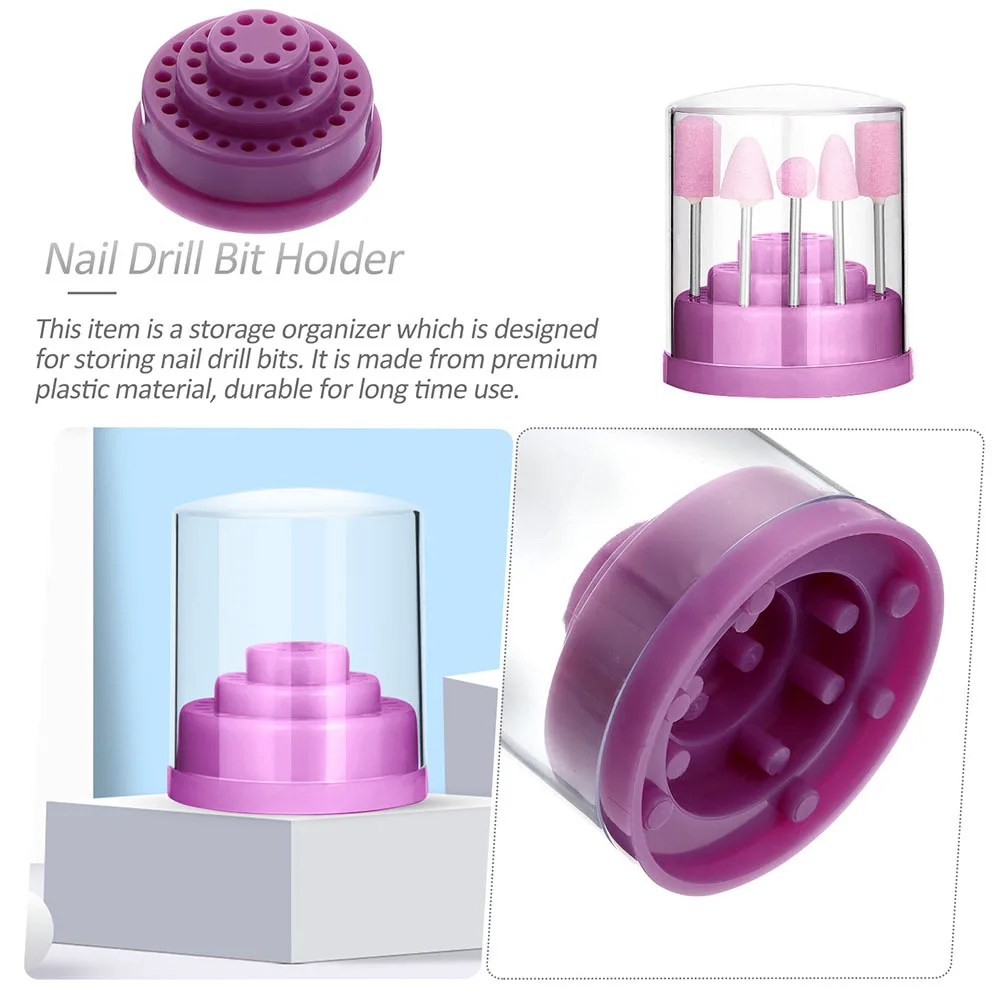 2 個ネイルドリルビット収納ボックスプレミアム PP 素材滑らかな表面マニキュアアクセサリーオーガナイザーデスクトップドリルホルダー用