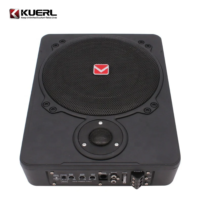 Hot selling 12V ultra-thin 10 inch car speaker  metal shell powered subwoofer with tweeter active car subwoofer