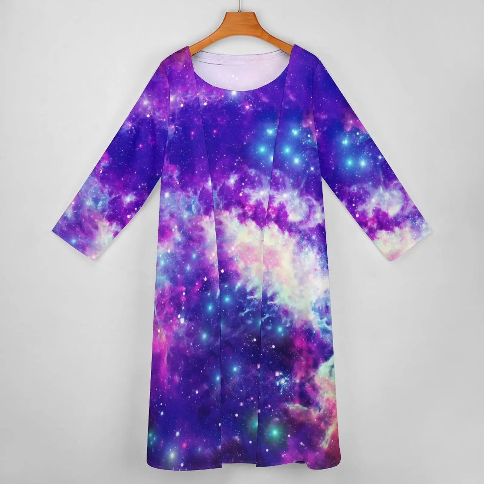 Colorful Galaxy Dress Flaming Star Nebula Maxi Dress Street Fashion Boho Beach Long Dresses Woman Two Piece Oversized Clothes