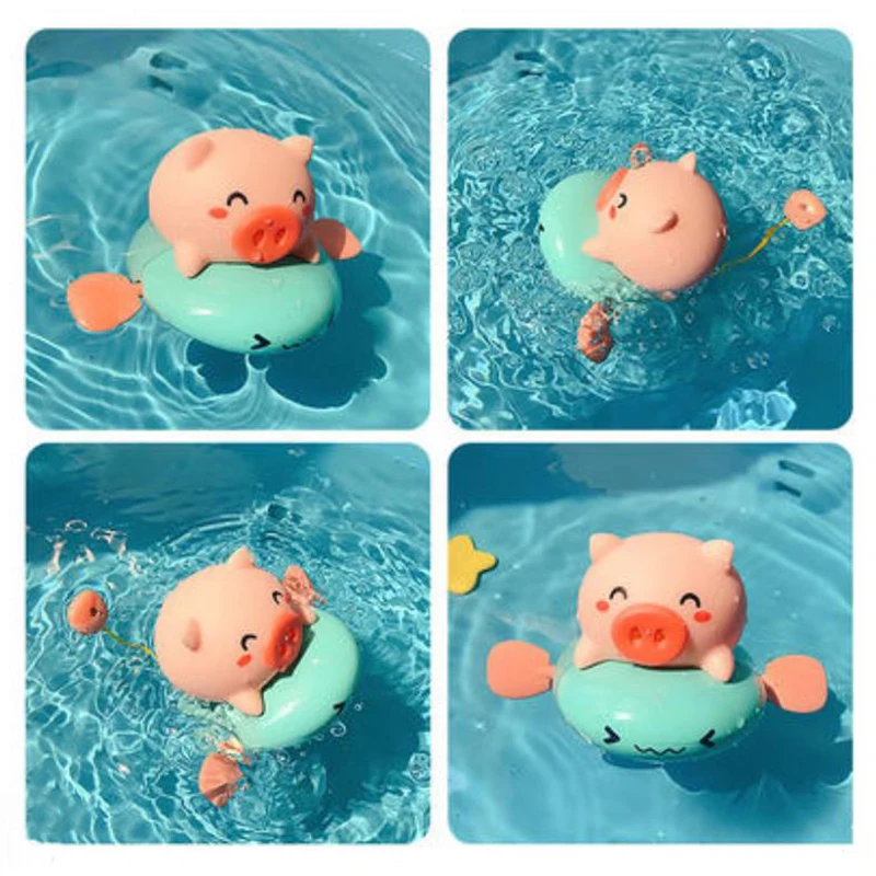 Lovely Baby Shower Toys Cute Cartoon Pig Water Spray Clockwork Toys Baby Swimming Pool Bathing Beach Toys Boy Girl Gift