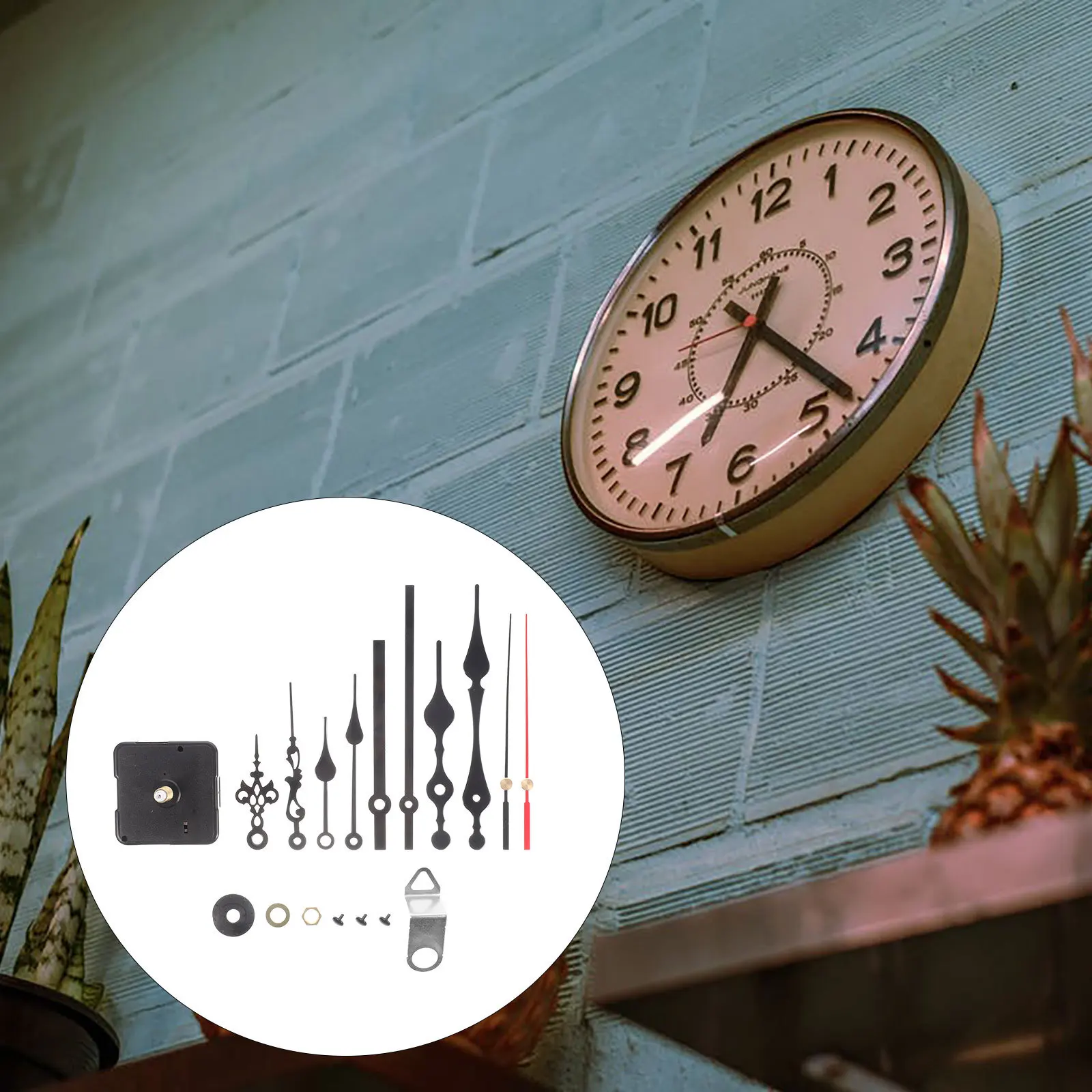 4Sets DIY Clock Movement Replacement Kit Mechanism Parts Quiet Operation for Wall Clock Repair Office Classroom Bedroom