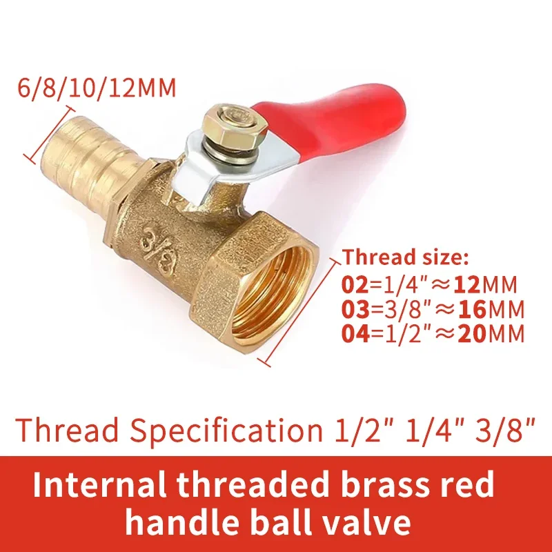 

10pcs 1/8'' 1/2'' 1/4''Hose Barb BSP Female Thread Straight Barbed Brass Connector Joint Copper Pipe Fitting Coupler Adapter