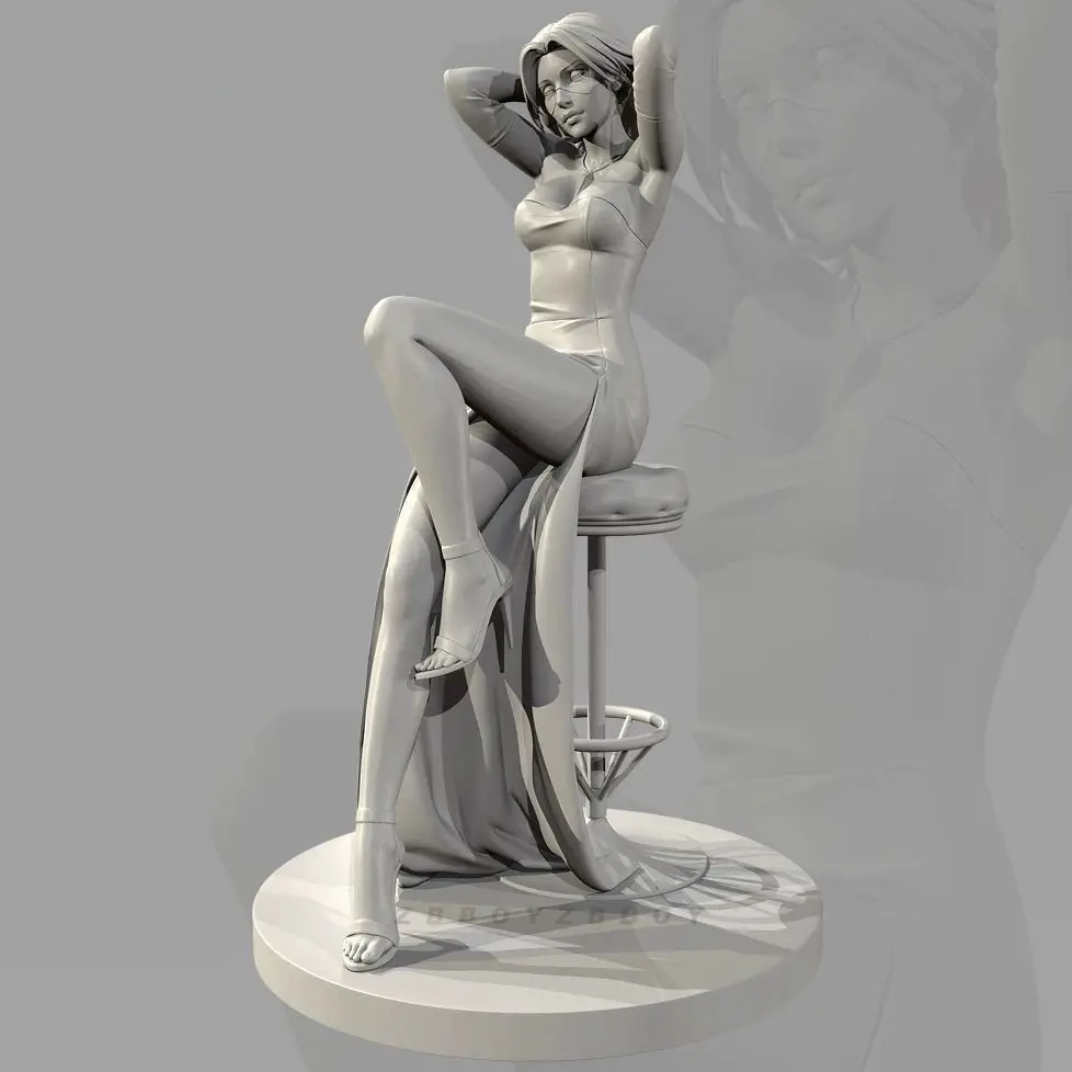 50mm 75mm 90mm 3D Printed Model of Fashion Female Statue DIY Self-assembly and Coloring Figurine Miniature Craft Gift view 2