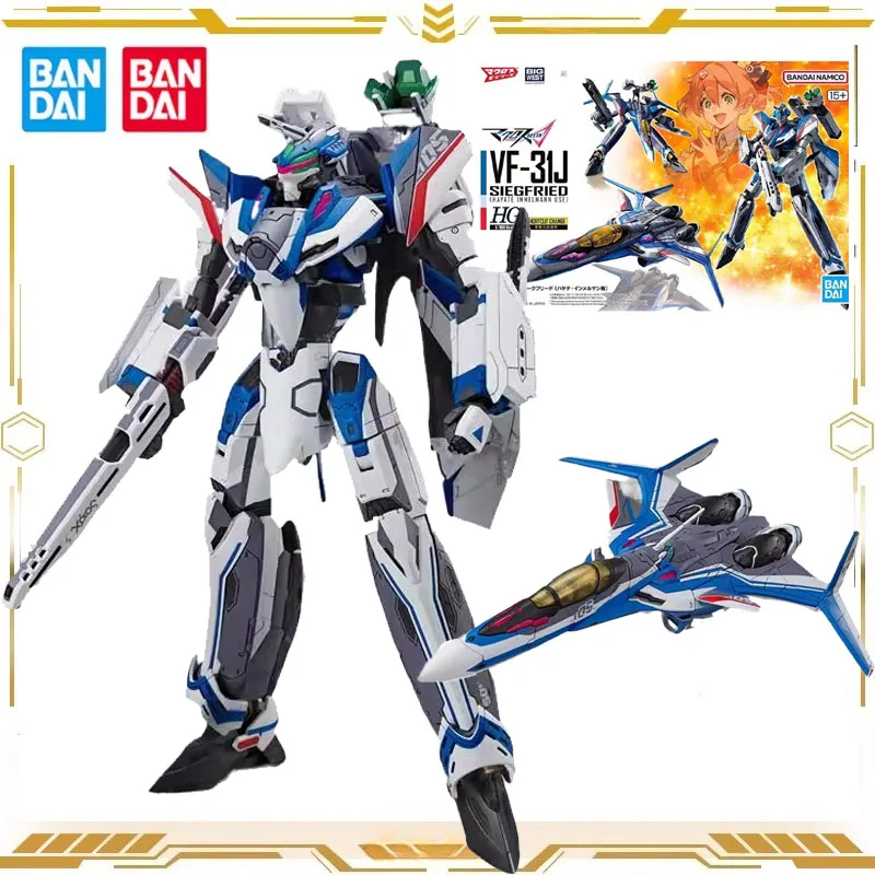 

Bandai Original Genuine HG 1/100 VF-31J SIEGFRIED (HAYATE IMMELMANN USE) Assemble Toy for Boys Girls Kids Gift Collectible Model