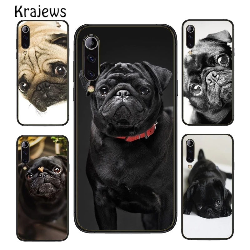 Krajews Animal Black Pug close up Phone Case Cover For iPhone 16 15 SE2020 14 Plus 11 Pro Max 13 Pro Max 12 XS Max XR Coque