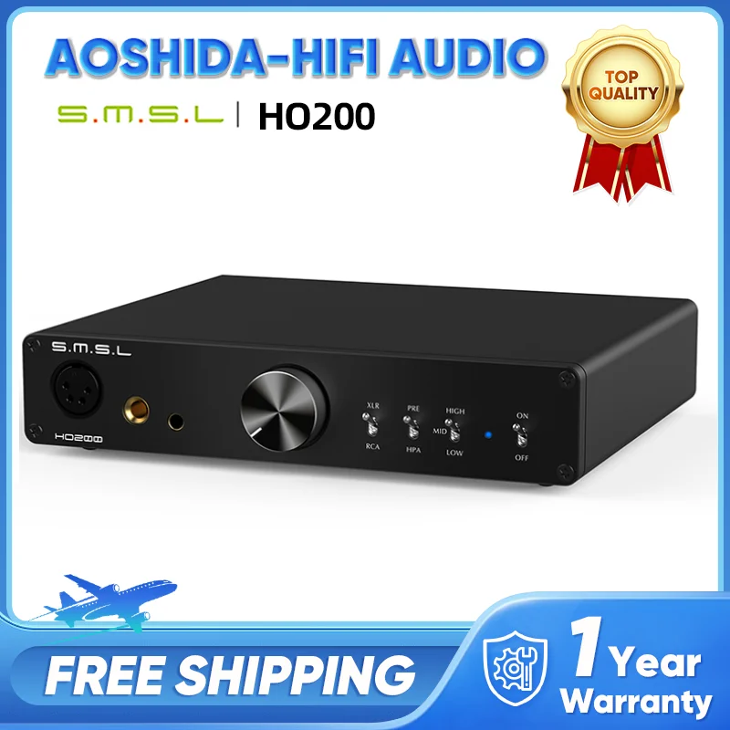 SMSL HO200 Hi-Res Headphone Amplifier 16ohm 6W/32ohm 3W RCA PRE Output Hi-End Pre-Amp XLR Balanced Unbalanced Input Earphone AMP