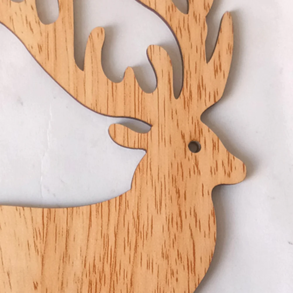 

6Pcs Delicate Elk Crafts Wooden Desktop Sculpture Christmas Decoration Simple Portable Shop Ornament