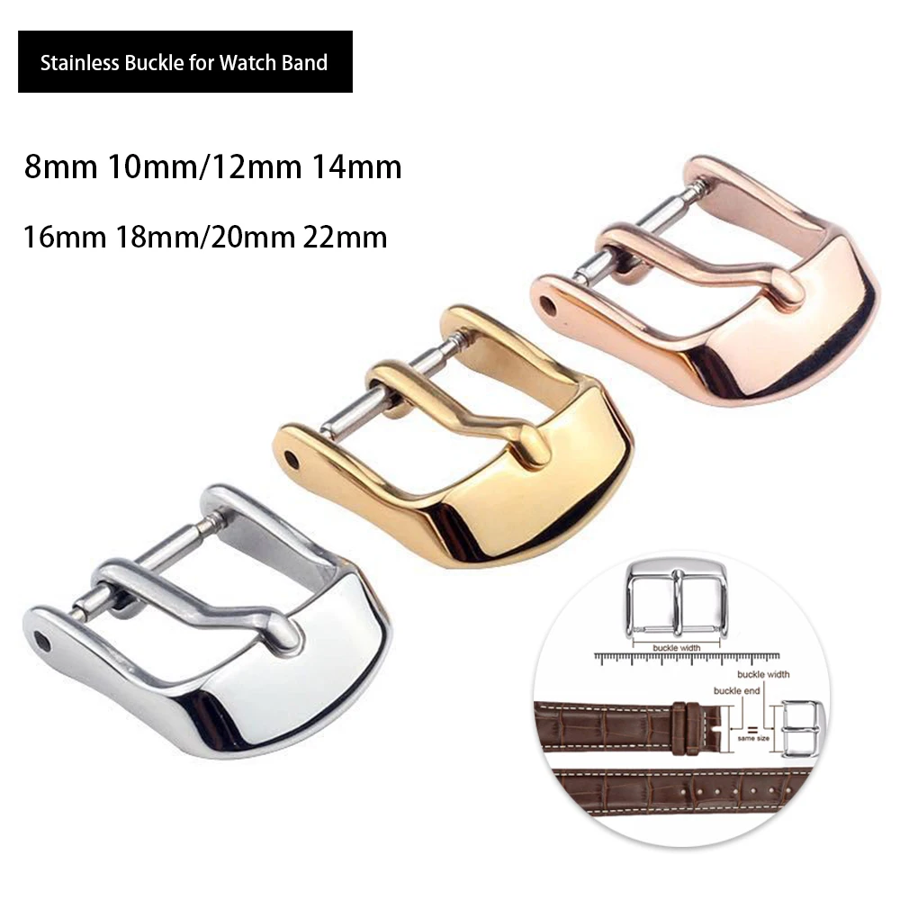 Stainless Steel Watch Band Buckle 22mm 18mm Watch Strap Pin Buckle Strap Buckle Gold Silver Rose Gold Strap Buckle Accessories