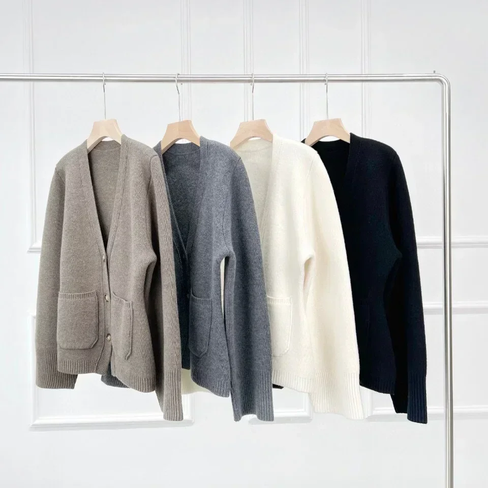 Kh@i Cardigans for Women 100 merino wool Cashmere Cardigans Woman Winter 2023 Women Promotion Oversize Long Sweaters