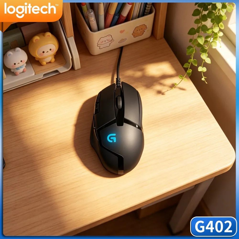 Logitech G402 USB Wired Mouse Delta‑Zero Optical Sensor Wear‑Resistant Casing For Amateur Online Multiplayer Gaming Usage