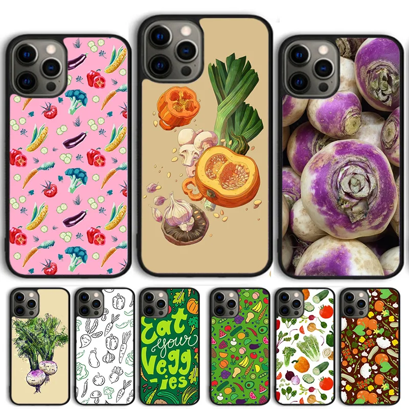 Vegan Vegetables Veggies Phone Case For iPhone 14 15 16 13 12 Mini Max Cover For Apple 14 15 16 11 Pro Max 8 7 Plus SE2020