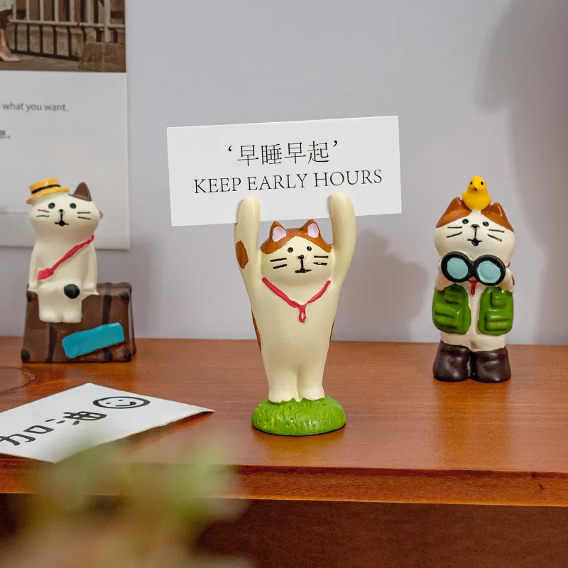 DIY Travel Cat Healing Birthday Gift Japanese Style Desktop Mini Ornaments Central Resin Decoration Office  Desk Accessories
