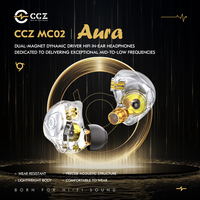 CCZ MC02 HiFi In-Ear Headphones Dual-Magnet Dynamic Driver 10mm Large DD 5N OFC Cable Music Wired Headset for Sound Enthusiasts