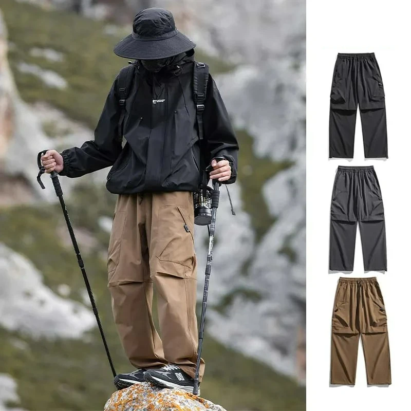 Men's Climbing Trousers Windproof Rainproof Cycling Pants  Hiking Trip Cargo Pants Outdoor Camping Running Sport Men Trouses