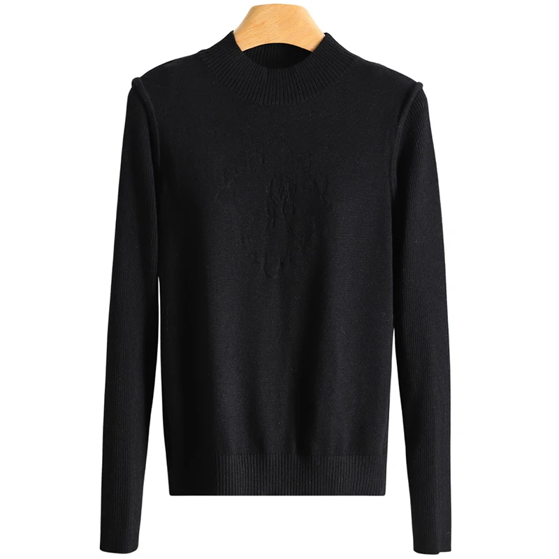 الأساسية Sle الصوف مزيج طبقة قاعدة irt لون نقي f عالية طوق محبوك سترة زر 25 الخريف الصوف irt تخفيف Faion #5