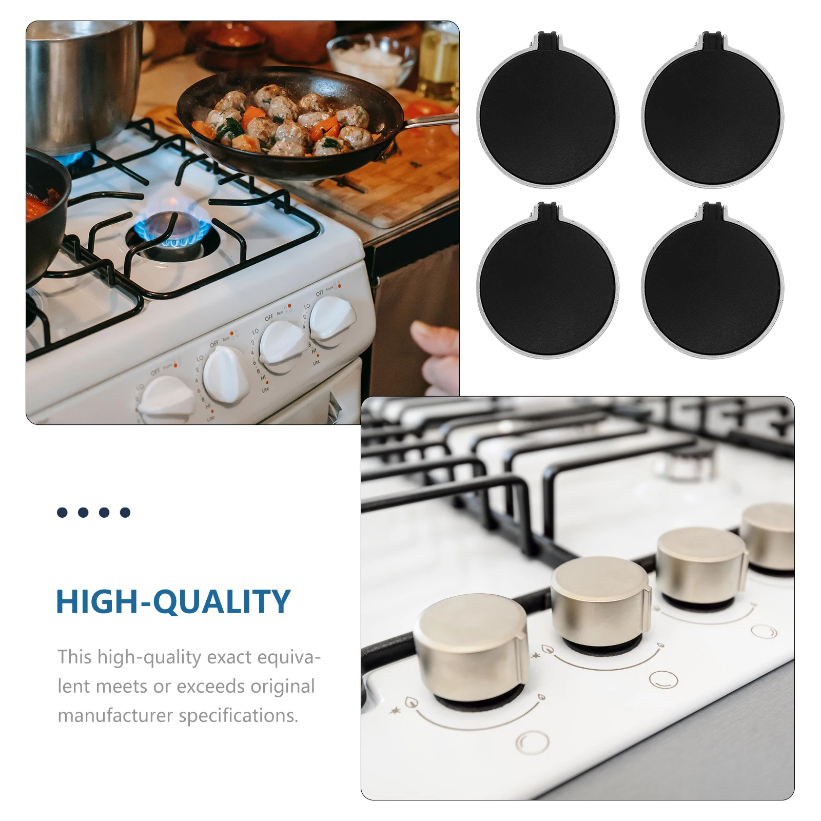 

6 Pcs Gas Stove Knob Replacement Stainless Steel 45 Degree Switch Cooker Hob Knobs Durable Kitchen Accessories