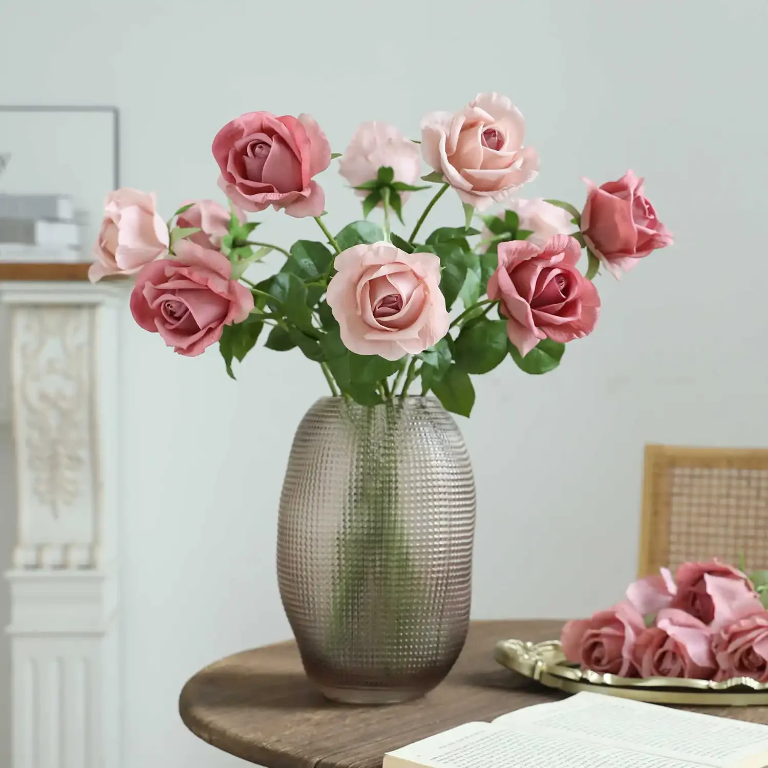 10 Stück Feuchtigkeitsspendende Künstliche Blumen, Echt Aussehende Rosen, Brautstrauß, Hochzeitsdekoration, Rosenblumen, Heimdekoration, Party-Blumen – Detail 7