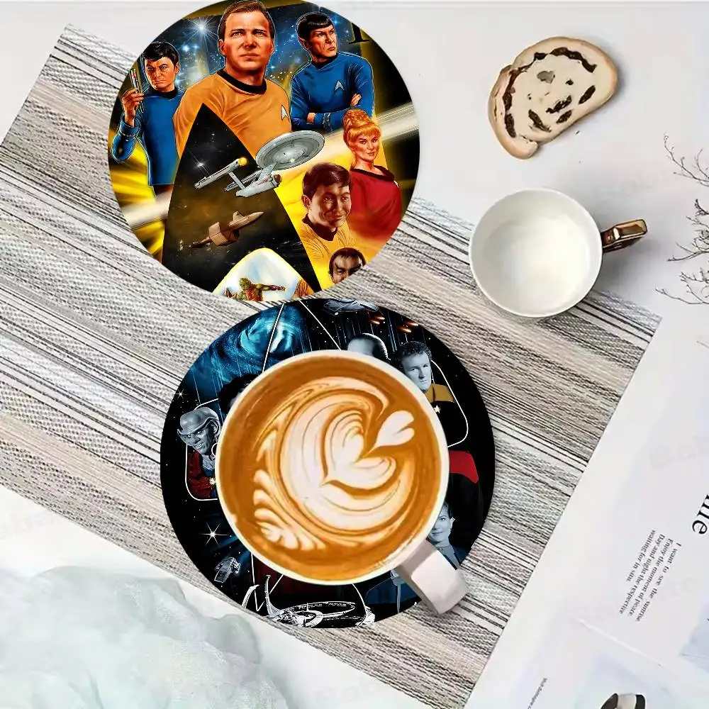 classic vintage S-Star Movie T-Trek Retro Wooden Cup Mats Elements Colour Printing Cup Coasters Home Kitchen Decora Gifts