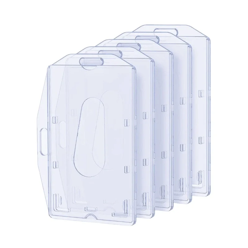 

2pcs Transparent Working Permit Case Badge Holder Exhibition ID Card Tag Cover Work Pass Card Sleeve Protector Dual-use