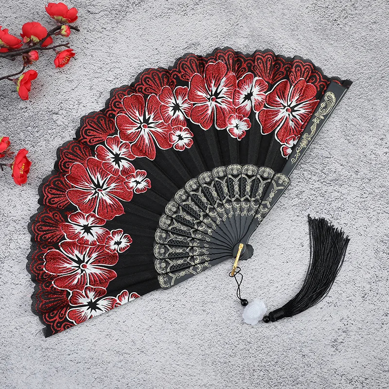 Chinese Style Ancient Fan Plastic Folding Fan Hanfu Fan for Women japanese home decor  abanicos de mano