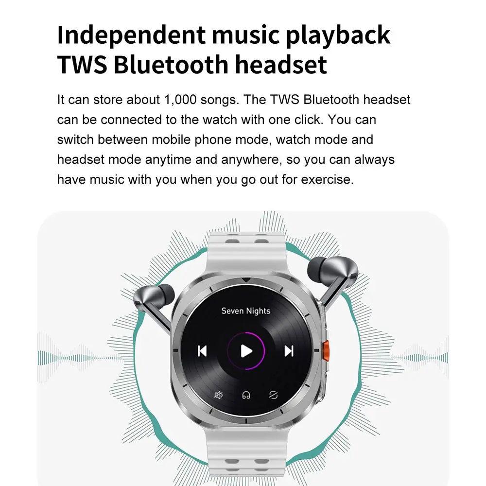 Para Samsung Galaxy Watch Ultra nuevo reloj inteligente 2024 Bluetooth llamada 4GB memoria sin conexión reproducción de vídeo y música Smartwatch