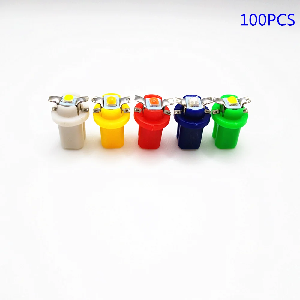 100PCS NEW B8.5D 509T B8.5 T5 Super Bright LED Lamp Car Panel Gauge Speedo Dash Bulb Auto Dashboard Instrument Cluster Light