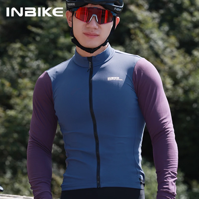 

INBIKE термомужской велосипедный трикотаж с длинным рукавом, зимняя флисовая велосипедная одежда, мужская одежда для холодной погоды, дорожный горный велосипед