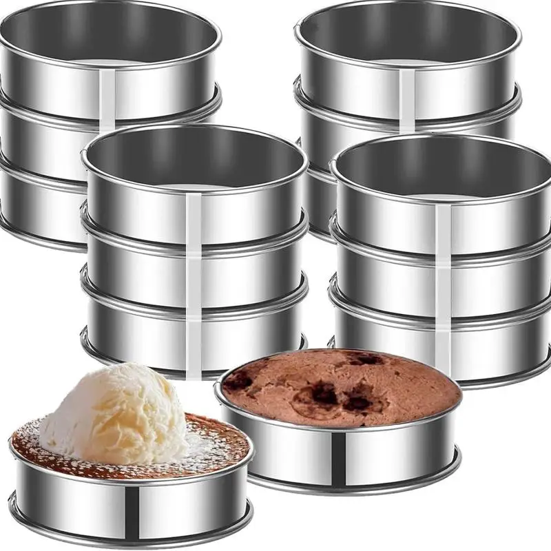 6PCS Crumpet Baking Rings Rust Proof Food Grade Stainless Steel Nonstick Reusable Molds for Daily Baking Needs