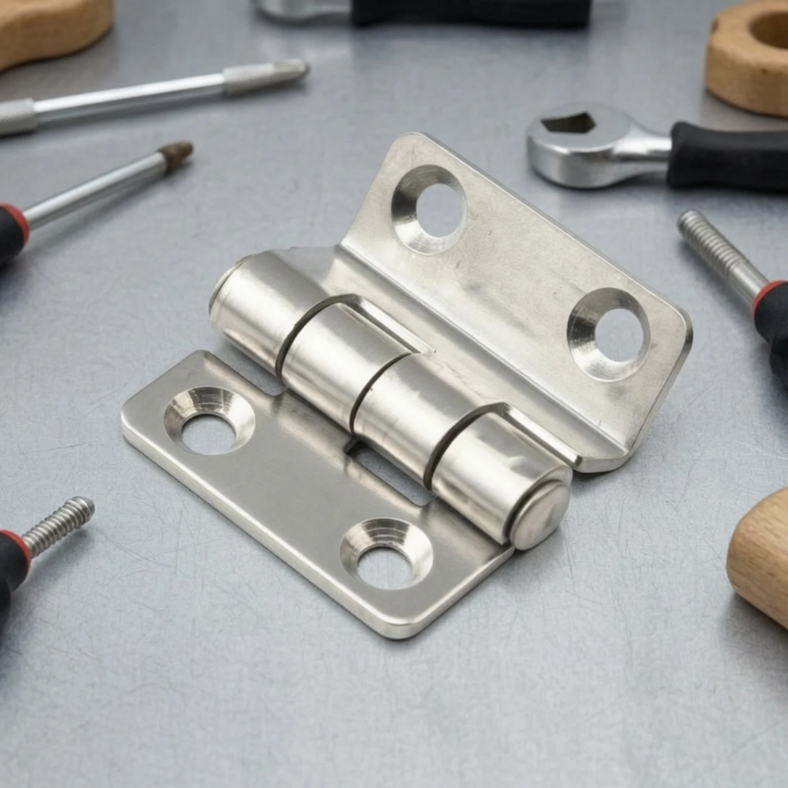 Offset Three-Fold Hinge Thickened 304 Stainless Steel Hinge Professional Hardware Rustproof for DIY Hobbyists