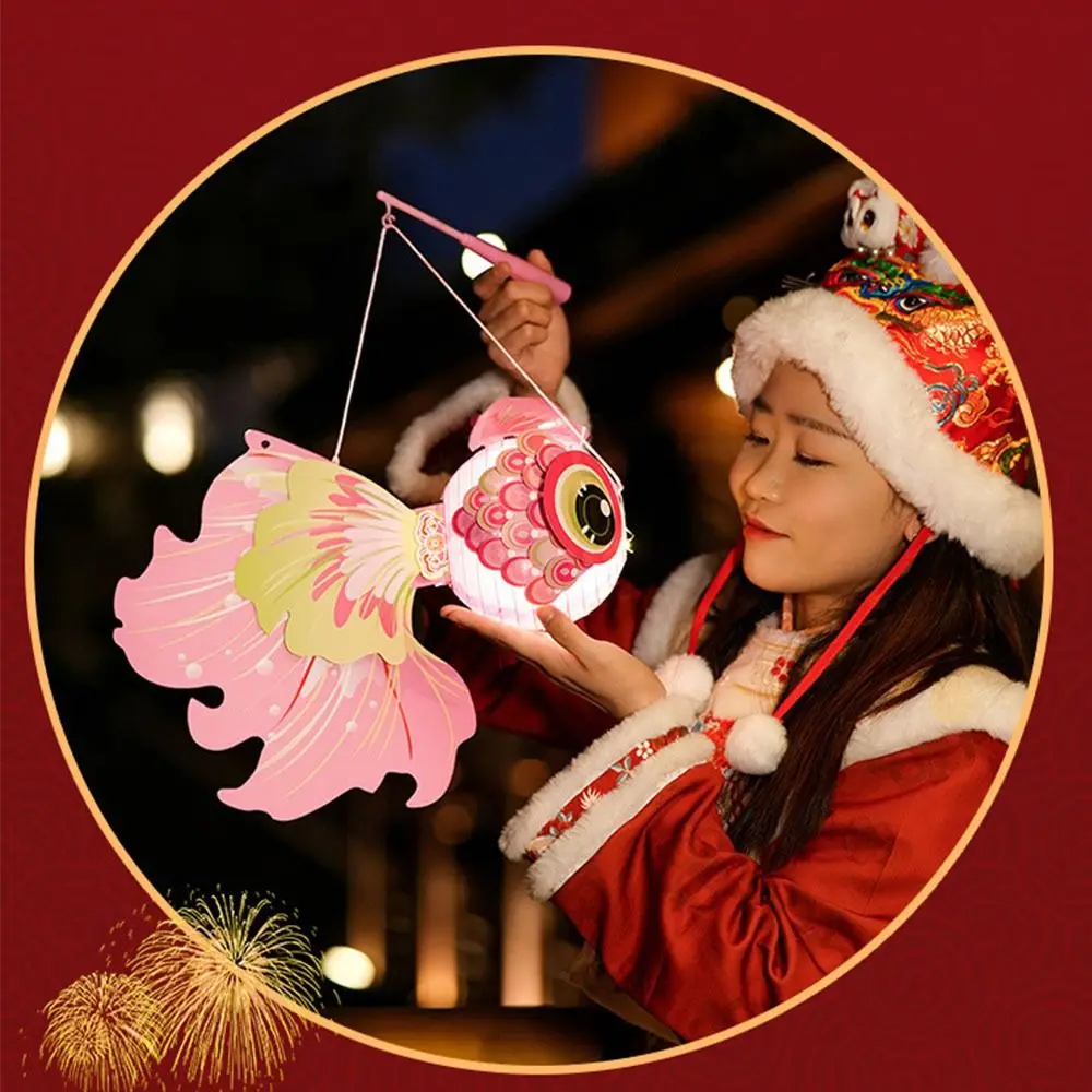 Goldfish Goldfish Lantern Glowing Handmade Mid-Autumn Festival Lantern DIY DIY Handcrafts Paper Chinese Glowing Lantern
