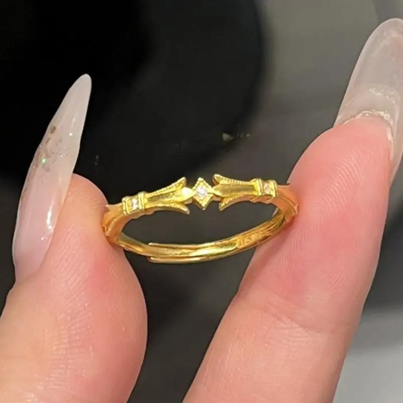 Unique Design Fashion Sense Simple Stacking Style Rings Geometric Diamond inlay rings for women Fine Jewelry