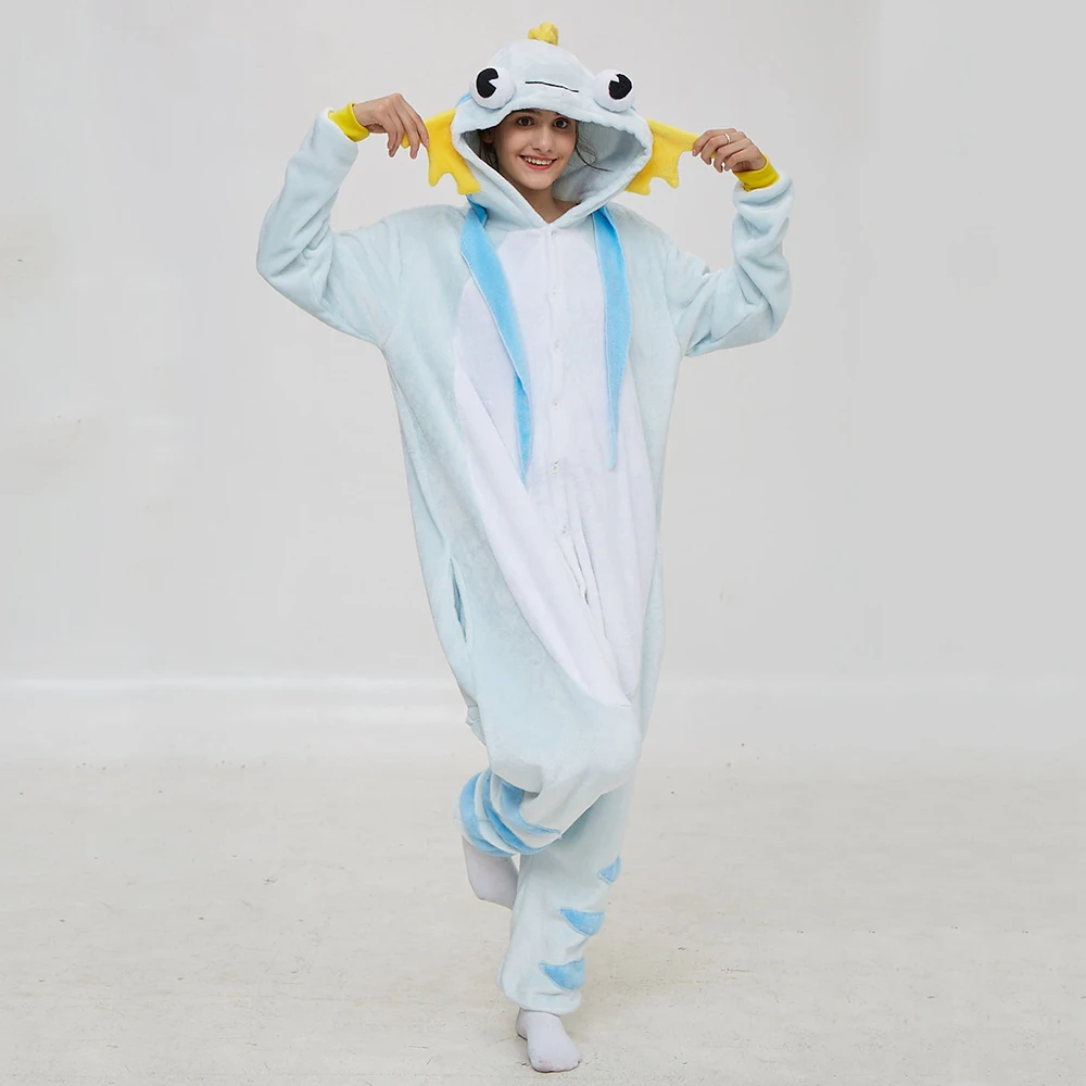 Ánh Sáng Xanh Dương Cá Chép Onesie Trưởng Thành Động Vật Cá Bộ Đồ Ngủ Bộ Đồ Nỉ Mặc Mềm Mại Ấm Áp Đồ Ngủ Onepiece Mùa Đông Jumpsuit Pijama Pyjamas