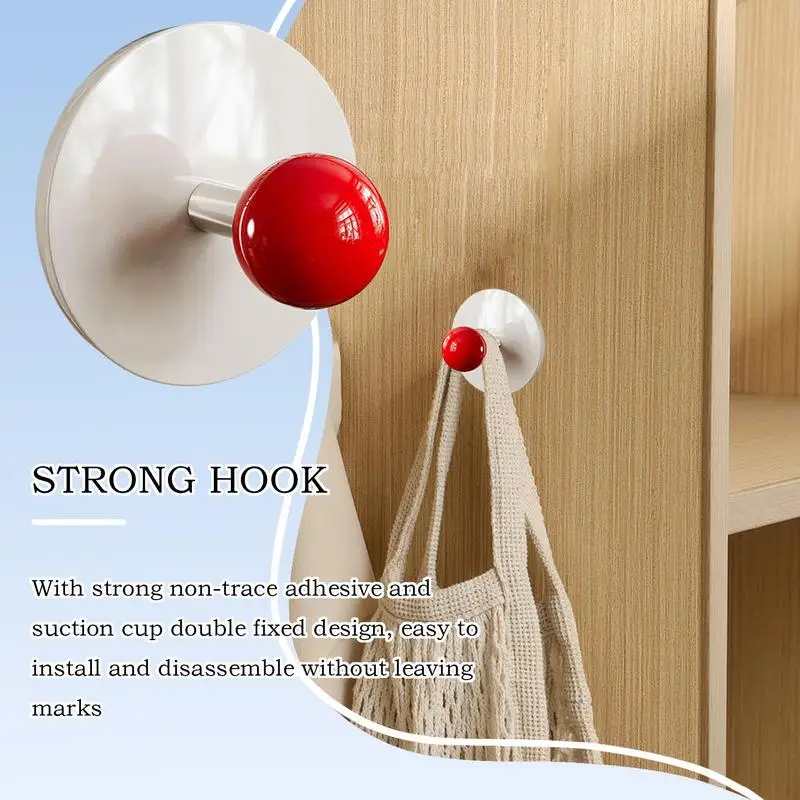 Adhesive Coat Hooks Cute Clothes Hanger Sticky Wall Hooks Creative No Drill Bathroom Accessories Decorative Towel Rack For
