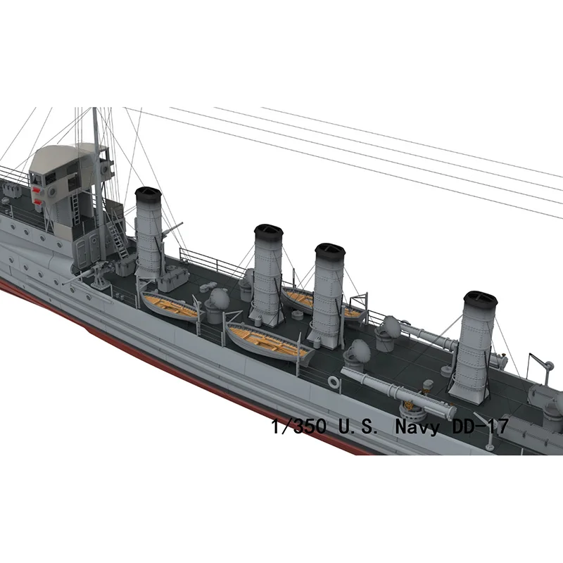 1/350 USS スミス DD-17 駆逐艦モデルキット DIY 高精度組み立て軍艦キット軍事セーリングコレクション静的船モデル