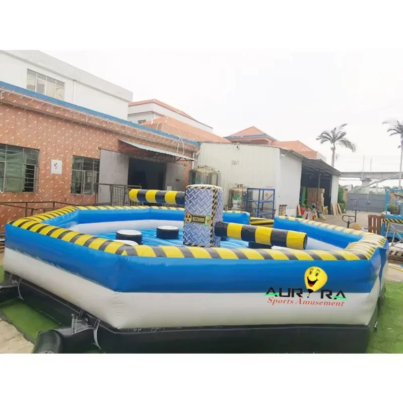 ألعاب آلة للأطفال في الهواء الطلق التي تدور ألعاب رياضية قابلة للنفخ على شكل دائري لعبة عقبات دوارة قابلة للنفخ