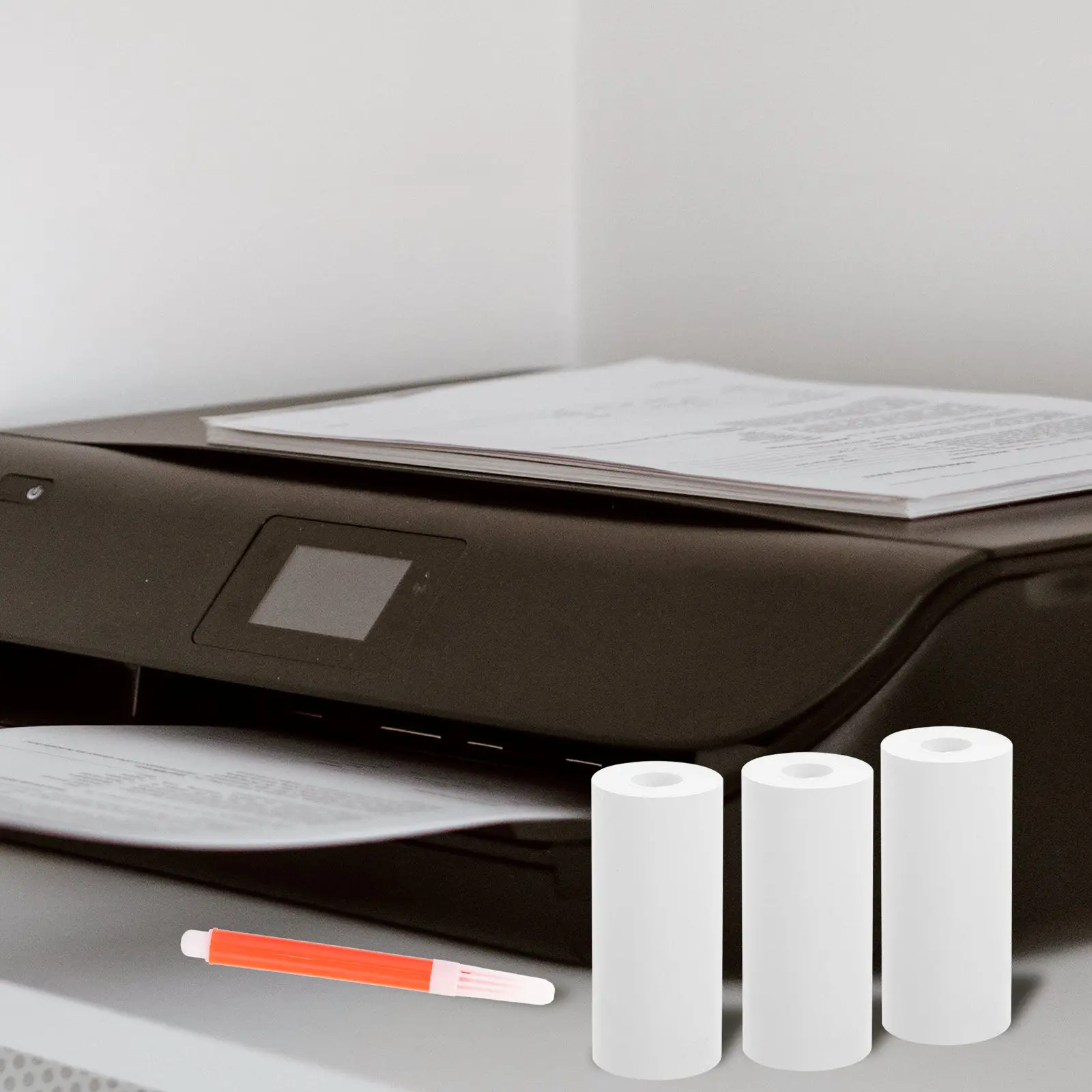 

1Set Mini Thermal Printer Sticker Paper Self Adhesive Thermal Printing Labels for Home Office Organization Filing Storage Bins