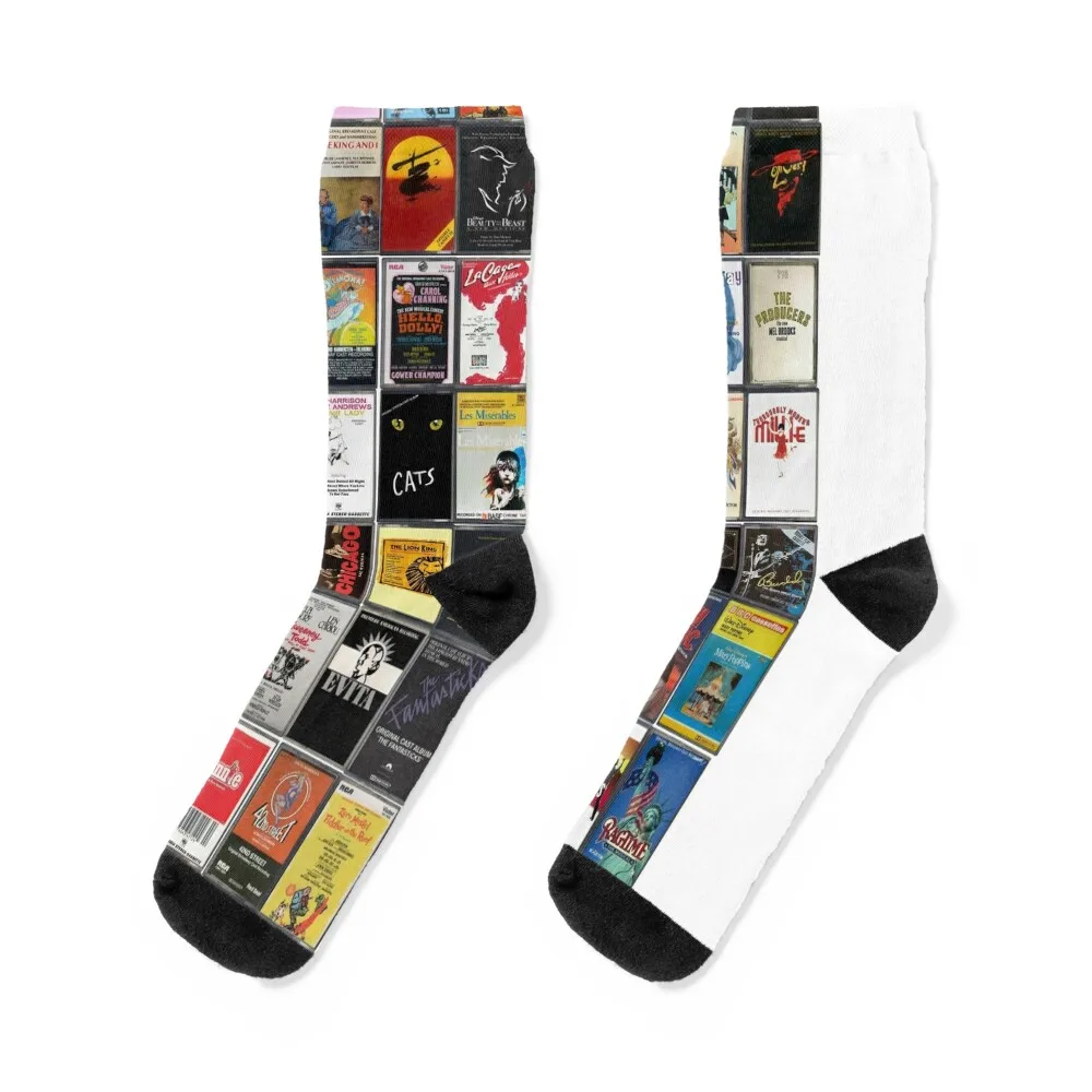 

Greatest Musicals of All Time - Vintage Cassette Album Cover Art Socks tennis bright garter summer Boy Socks Women's