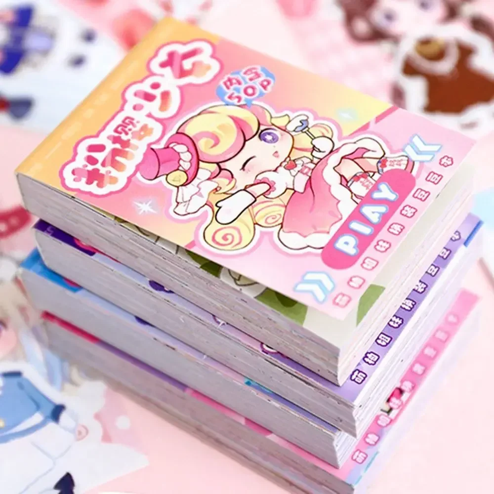 50 قطعة فتاة ماكياج لطيف ملصق كتاب صغير الكرتون سجل القصاصات ملصق ملصقات الهاتف المحمول #3