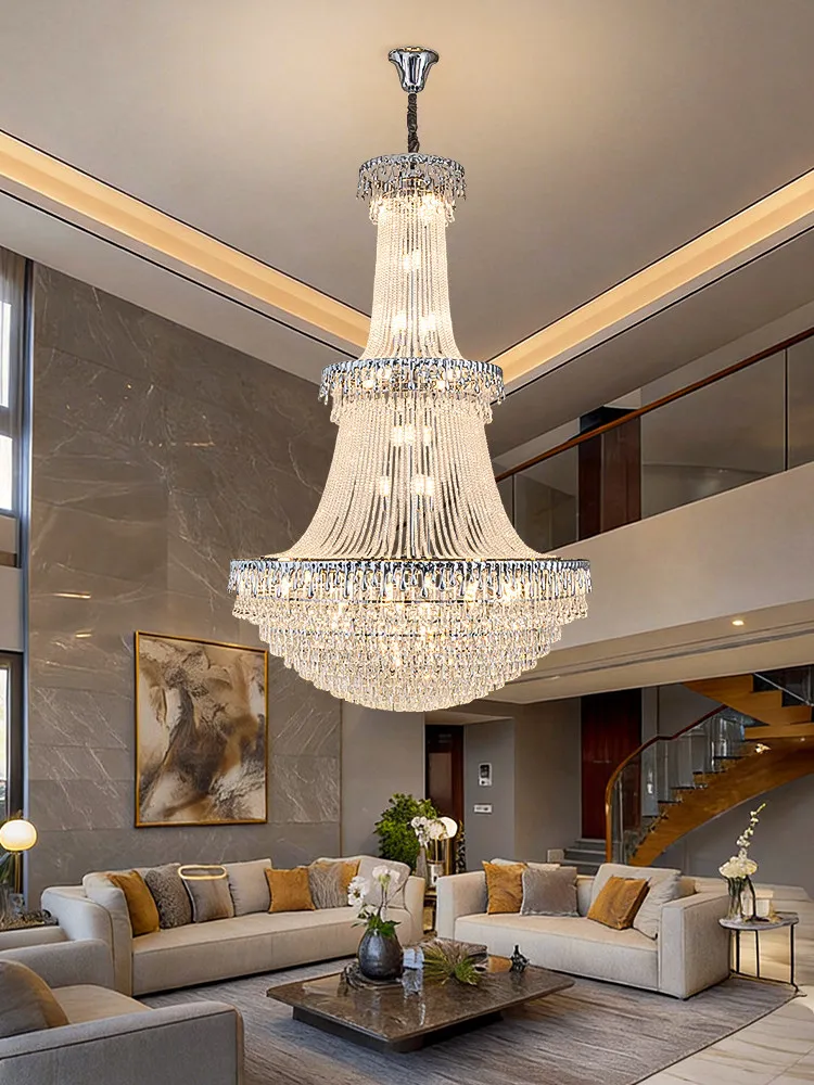 

French Style Luxury Led Crystal Chandelier For Home Decoration Villas Empty Living Rooms Hotels Restaurants Lighting Fixtures