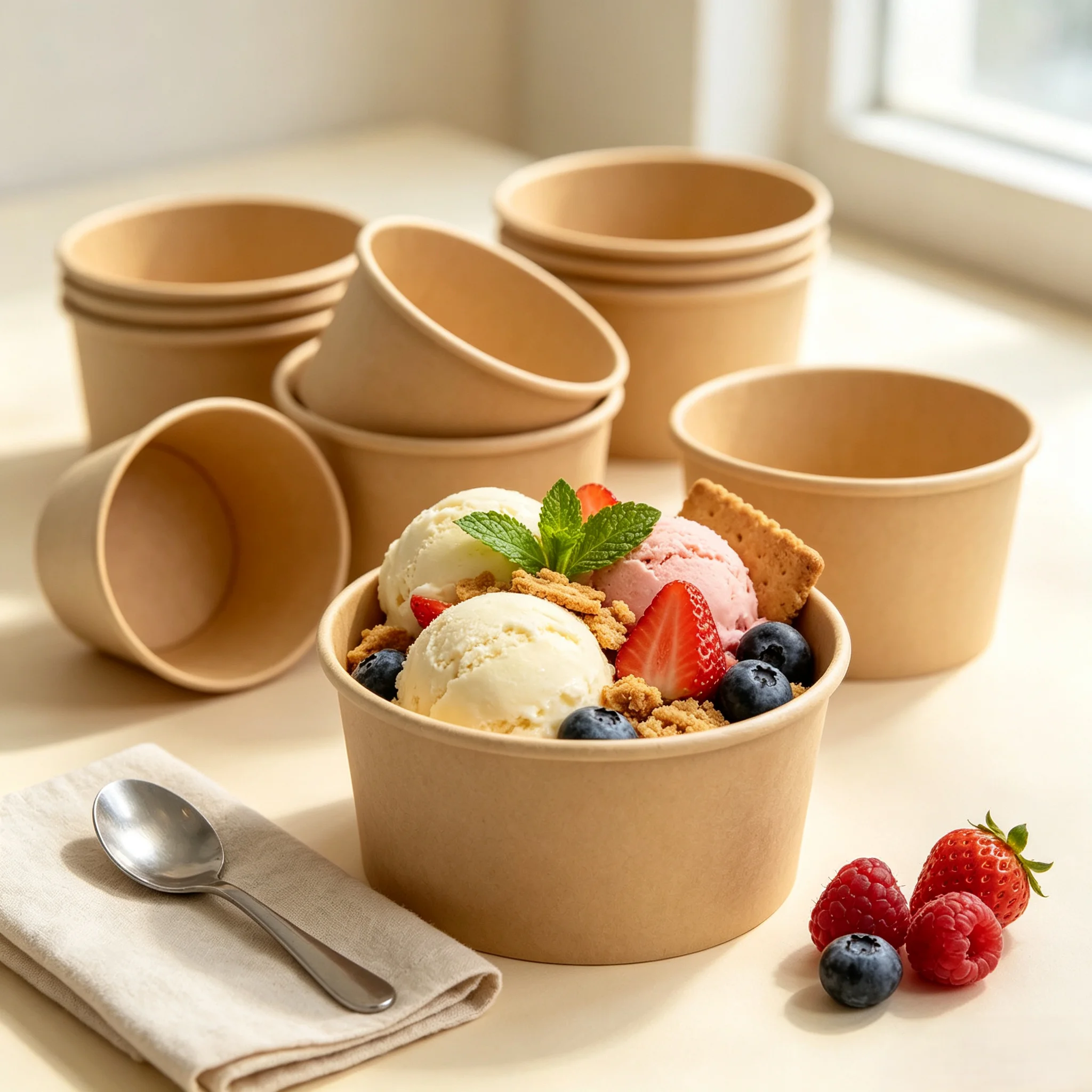 50Pcs Kraft Paper Round Bowls, - Meal Prep Kitchen recension och pris