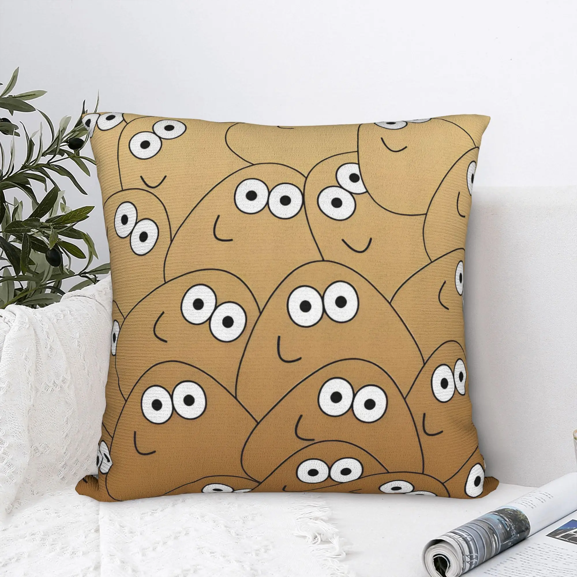 Virtual-Alien Pet P-Pou Pillowcase Soft Fabric Cushion Cover Decoration Cartoon Game Pillow Case Cover Sofa Square