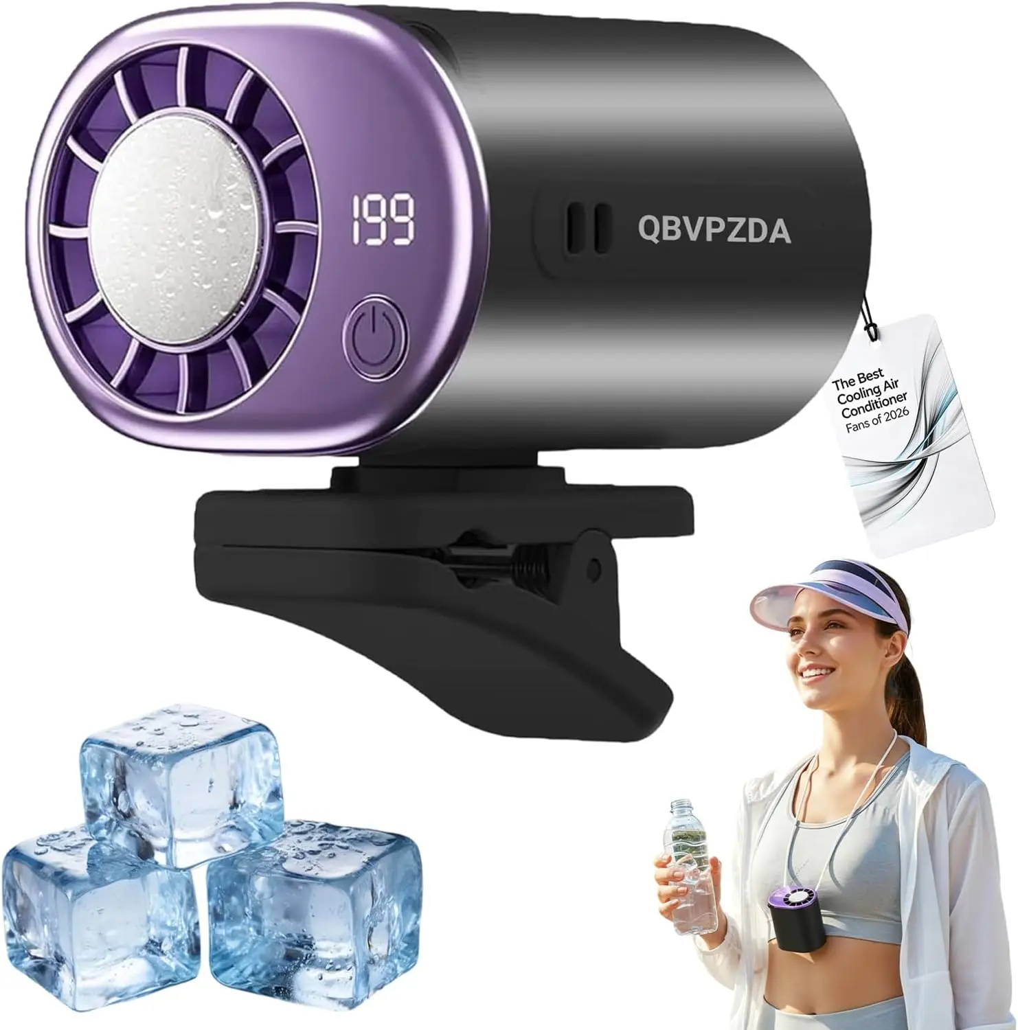 2026 New Upgrade Personal Portable Car Clip-On Air Conditioner Fan With 360° Rotation 199 Speeds Adjustable USB Rechargeabl