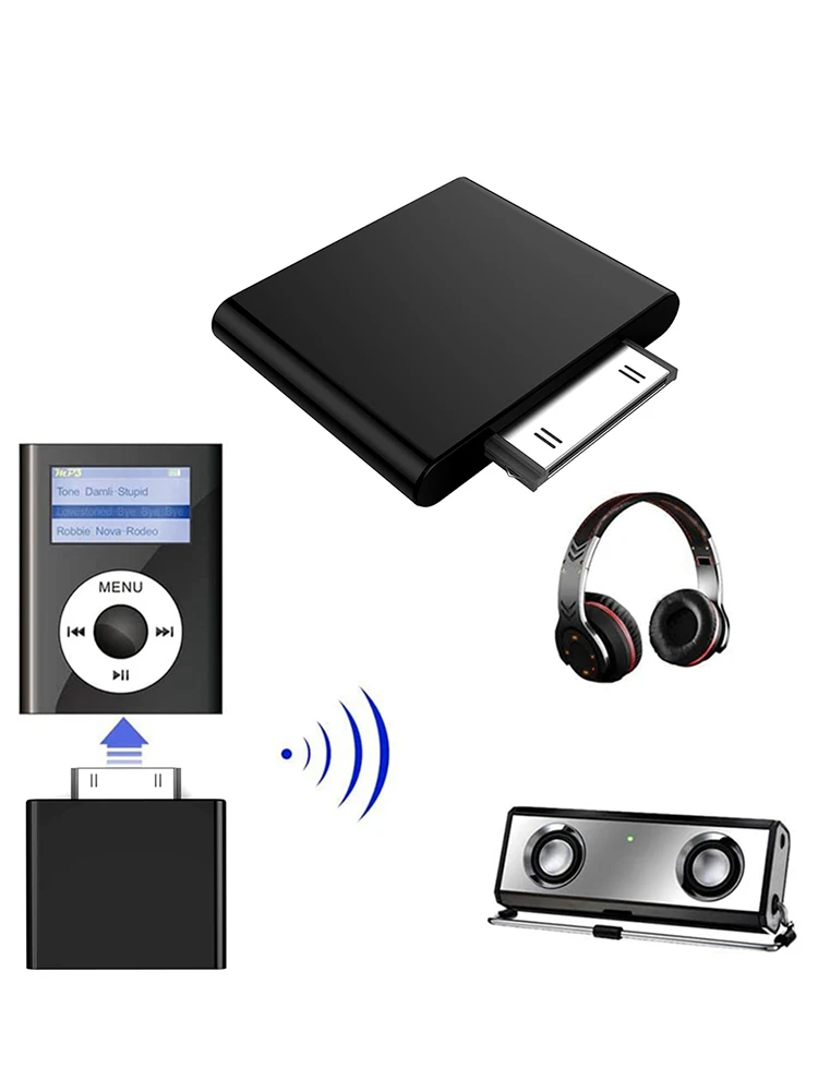 30pin Audio Transmitter Wireless Bluetooth-compatible Transmitter Professional Bluetooth-compatible Receiver Adapter for Ipod