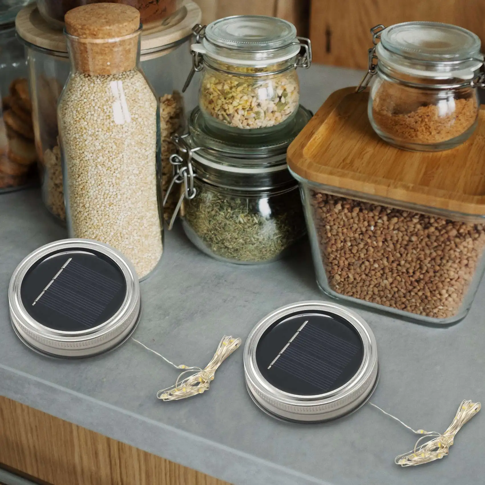 

Светодиодные светильники VEHO-Solar для крышек банок, 6 штук, 20 светодиодов, гирлянда-фейерверк, 6 подвесок (банки в комплект не входят), для патио