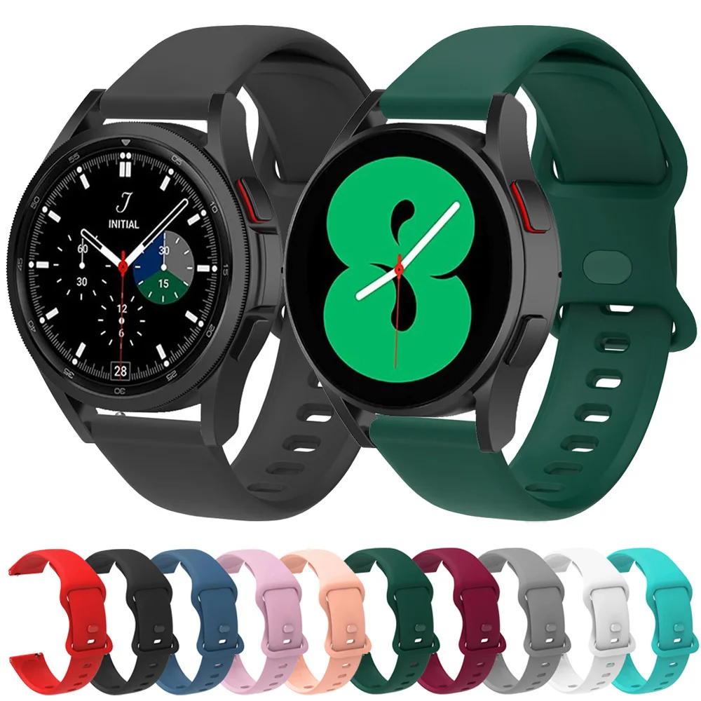 

20MM Sport Silicone Watchband For Samsung Galaxy Watch 4 Classic 42mm 46mm/Galaxy Watch 4 40MM 44mm Strap Wristband Bracelet