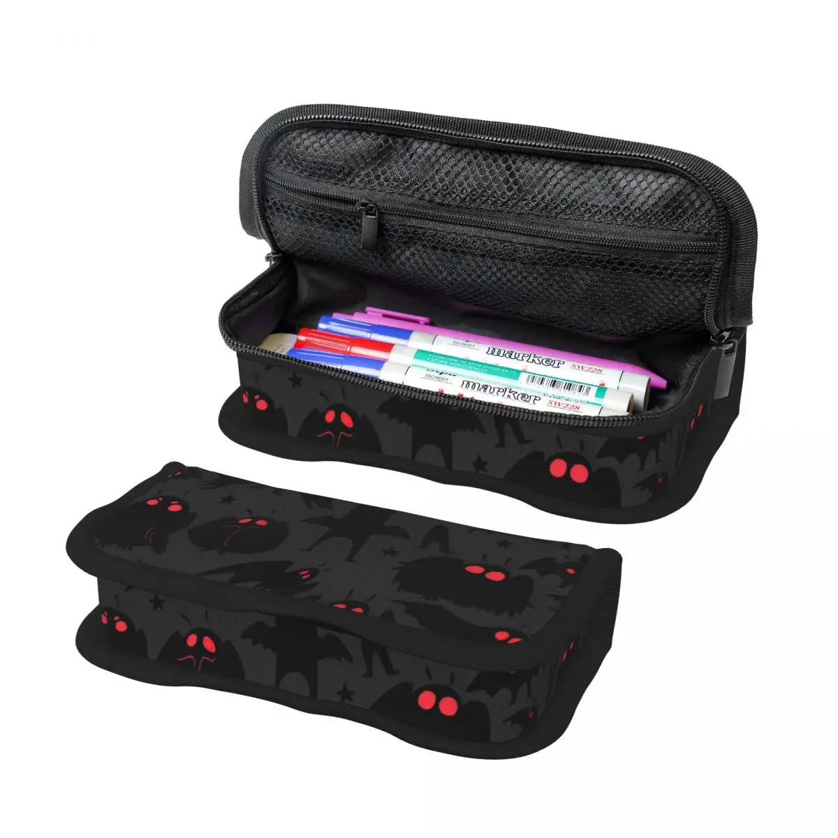 Cute Cryptids Mothman Pattern Pencil Cases Pen Holder Storage Stationery Supplies Pen Box Pencil Bag for Boys Girls Gifts