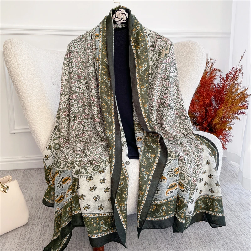 

Fashion Women Scarf Cotton Linen Print Design Scarves Long Shawl Autumn Spring Lady Bufanda Wrap Student School Warm Echarpe