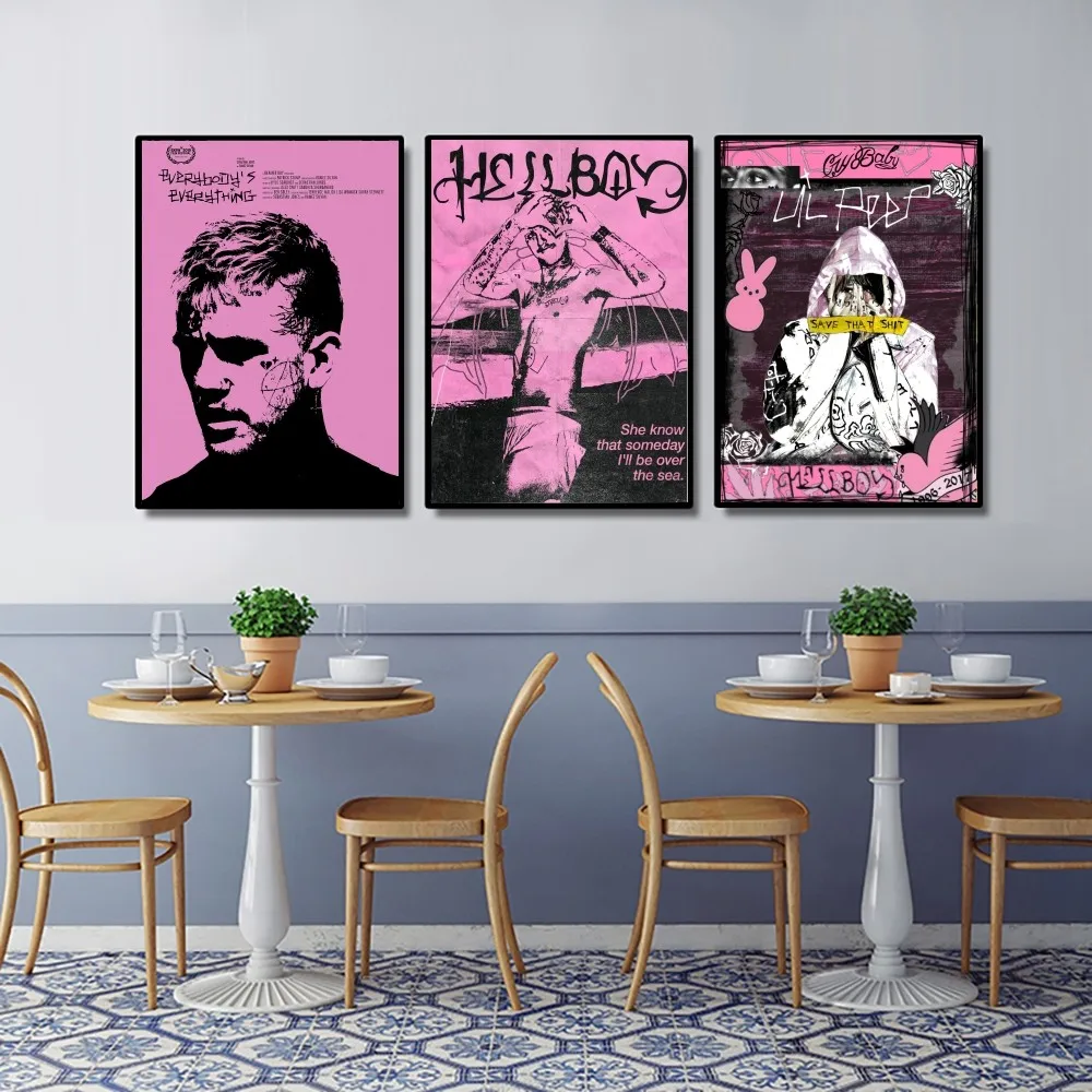 Hip Hop Rapper Lil Peep Poster No Framed Poster Kraft Club Bar Paper Vintage Poster Wall Art Painting Bedroom Study Stickers